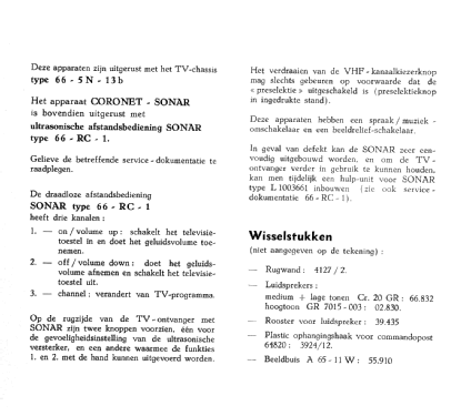 Coronet Ch= 66-5N-13B; Barco, Belgian (ID = 3022163) Television