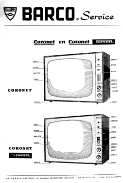 Coronet Sonar Ch=66-5N-13B; Barco, Belgian (ID = 3022172) Television