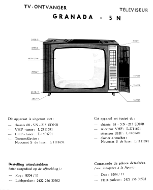 Granada-5N CH= 68-5N-215 SDNB; Barco, Belgian (ID = 3094125) Television