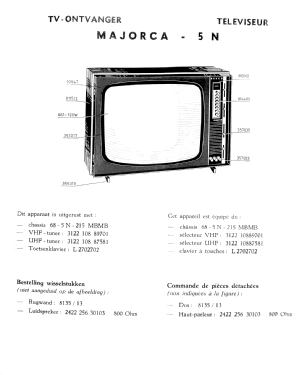 Majorca - 5 N Ch= 68-5N-215 MBMB; Barco, Belgian (ID = 3094105) Television