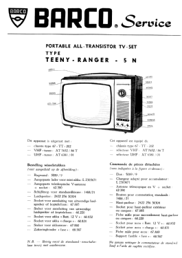 Teeny - Ranger - 5 N Ch= 67-TT-202; Barco, Belgian (ID = 3094112) Television