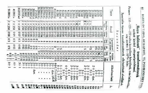 Roys Line Transformer ; Barta es Tarsa BAPO; (ID = 2692635) Radio part