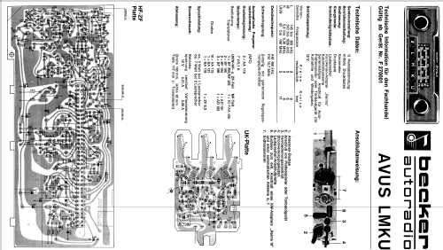 Avus LMKU ab F270001 ; Becker, Max Egon, (ID = 2047478) Car Radio