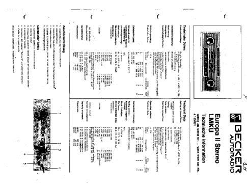 Europa II Stereo; Becker, Max Egon, (ID = 1280146) Car Radio