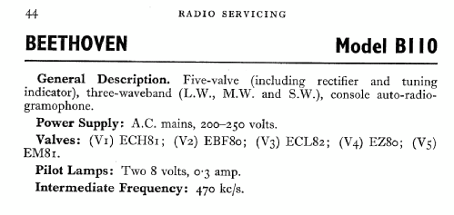 B110; Beethoven Brand, (ID = 562332) Radio