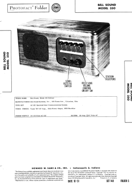 350; Bell Sound Systems; (ID = 2963090) Misc