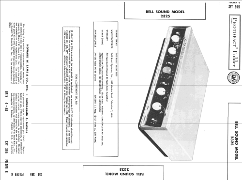 Hi Fidelity 2325; Bell Sound Systems; (ID = 2579131) Ampl/Mixer