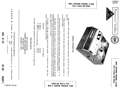 Reel to Reel Tape Recorder Manufacturers - Bell Sound Division