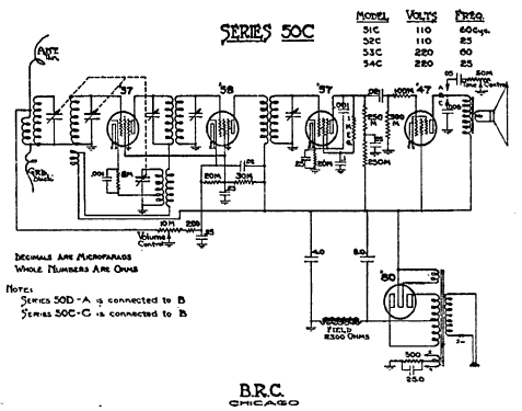 51C Ch= Series 50C; Belmont Radio Corp. (ID = 322720) Radio