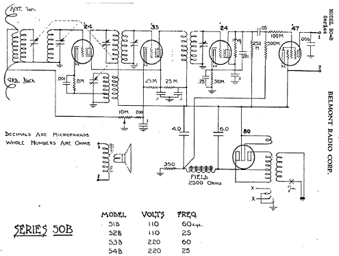 52B Ch= Series 50B; Belmont Radio Corp. (ID = 322489) Radio