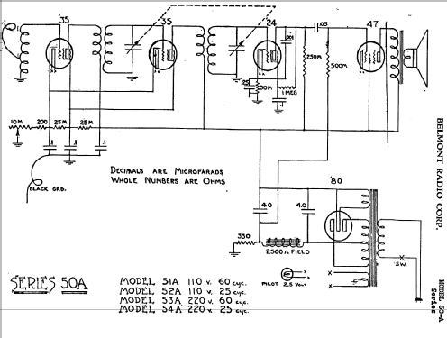 54A Ch= Series 50A; Belmont Radio Corp. (ID = 322471) Radio