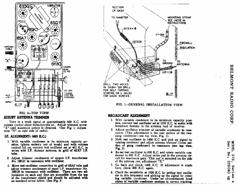 579 Ch= Series A; Belmont Radio Corp. (ID = 329689) Car Radio