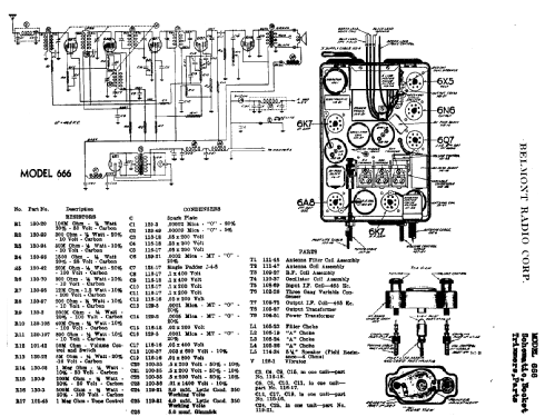 666 ; Belmont Radio Corp. (ID = 325468) Car Radio