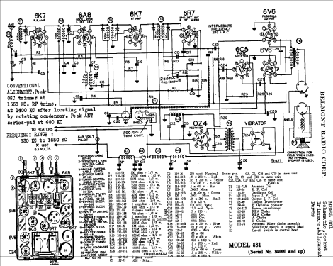 881 ; Belmont Radio Corp. (ID = 328408) Car Radio