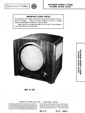 Raytheon M-1105B Ch= 12AX27; Belmont Radio Corp. (ID = 2946045) Television