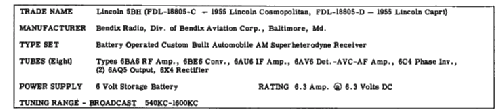 5-BH CH= FDL-18805-D; Bendix Radio (ID = 262231) Car Radio