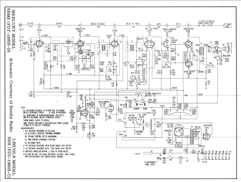 6BMS Mercury FDT-18805-D; Bendix Radio (ID = 2128889) Car Radio