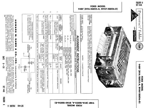 94BF Ch= B9A-18805-A; Bendix Radio (ID = 691551) Car Radio