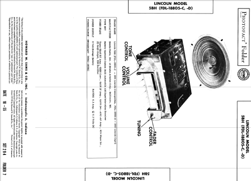 Lincoln Cosmopolitan 5BH ; Bendix Radio (ID = 2652608) Car Radio