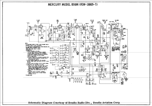 Mercury 85BM Ch= FEW-18805-T; Bendix Radio (ID = 2576982) Car Radio