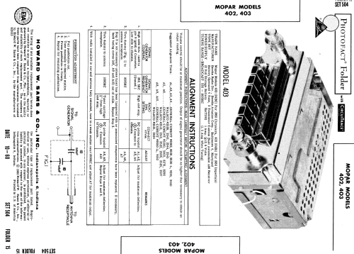 Mopar 402; Bendix Radio (ID = 523456) Car Radio