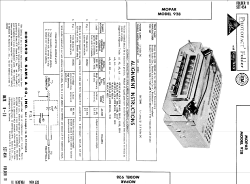 Mopar 928 ; Bendix Radio (ID = 601723) Car Radio