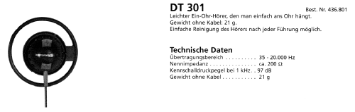 DT 301 Best.Nr. 436.801; Beyer; Berlin, (ID = 1827165) Altavoz-Au