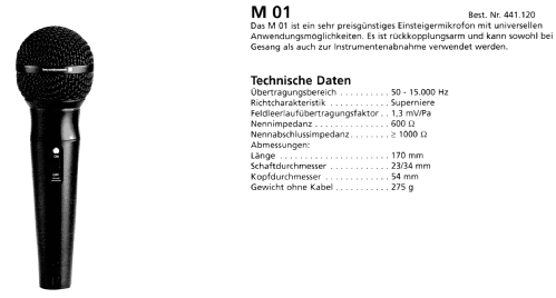 M 01 Best.Nr. 441.120; Beyer; Berlin, (ID = 1827888) Micrófono/PU