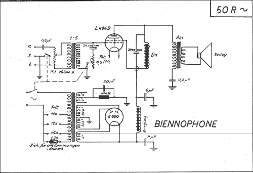 NF-Telefonrundspruch 50R; Biennophone; Marke (ID = 13891) Wired-W