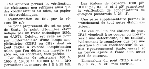 Pont de mesure CR 15; Biplex marque, (ID = 452418) Equipment