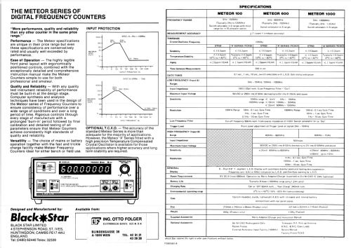 Frequency Counter Meteor 1000; Black Star; St. Ives (ID = 848656) Equipment