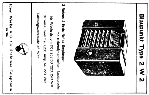 2W2; Blaupunkt Ideal, (ID = 1742082) Radio