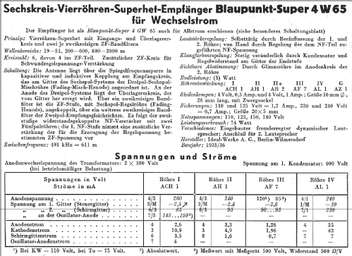 4W65; Blaupunkt Ideal, (ID = 13831) Radio