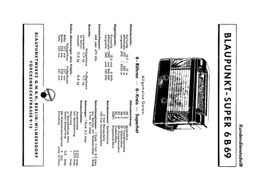 6B69 ; Blaupunkt Ideal, (ID = 658776) Radio