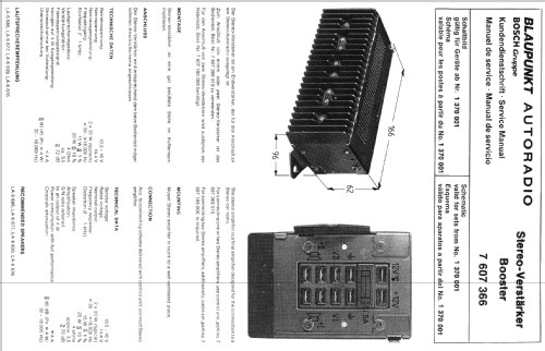 Booster 7.607.366; Blaupunkt Ideal, (ID = 558442) Ampl/Mixer