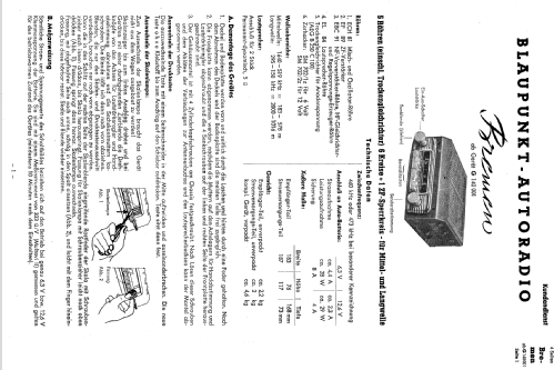 Bremen ab G 140001; Blaupunkt Ideal, (ID = 691641) Car Radio