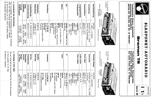 Bremen TR ab D 700001; Blaupunkt Ideal, (ID = 619086) Car Radio