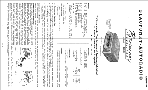 Bremen Transistor ab G 203001; Blaupunkt Ideal, (ID = 691475) Car Radio