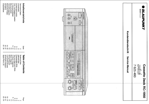 Cassette Deck RC-1950 7625460; Blaupunkt Ideal, (ID = 1234924) R-Player