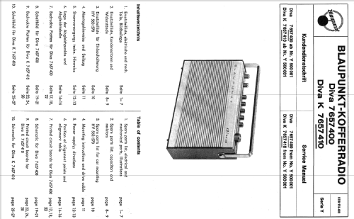 Diva K 7.657.410; Blaupunkt Ideal, (ID = 389708) Radio