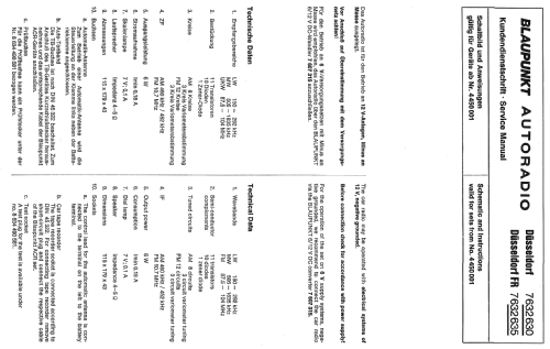 Düsseldorf FR 7.632.635 ab 4450001; Blaupunkt Ideal, (ID = 394195) Car Radio