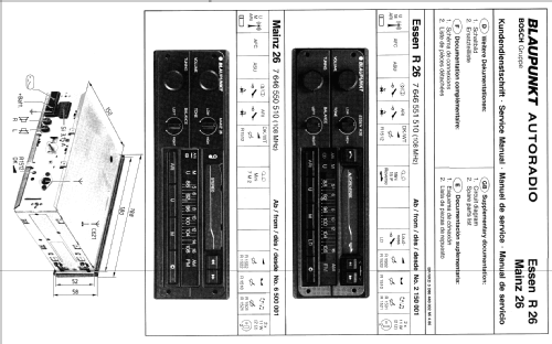 Essen R 26 7.646.551.510 ab 2150001; Blaupunkt Ideal, (ID = 653417) Car Radio