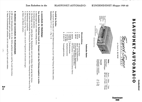 Export Super 3598 ab Q 180001; Blaupunkt Ideal, (ID = 1551166) Car Radio