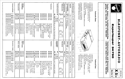 Exportsuper 34750 ab V 765001; Blaupunkt Ideal, (ID = 641685) Car Radio