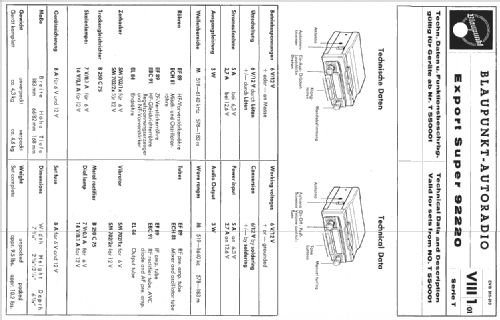 Export Super 92220 ab T 550001; Blaupunkt Ideal, (ID = 169472) Car Radio