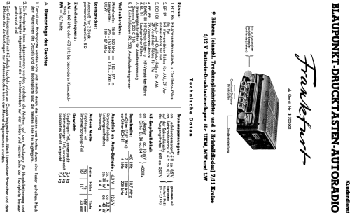 Frankfurt ab S 700001; Blaupunkt Ideal, (ID = 1253212) Car Radio