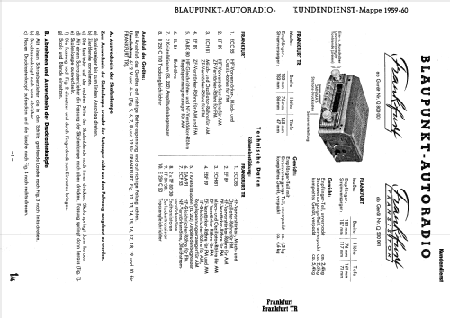 Frankfurt ab Q 800001; Blaupunkt Ideal, (ID = 688026) Car Radio