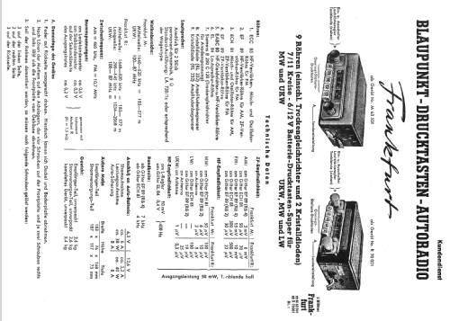 Frankfurt ab R 70001; Blaupunkt Ideal, (ID = 617870) Car Radio