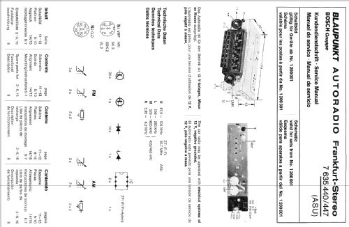 Frankfurt-Stereo ASU 7.635.440/447 ab 1200001; Blaupunkt Ideal, (ID = 576679) Car Radio