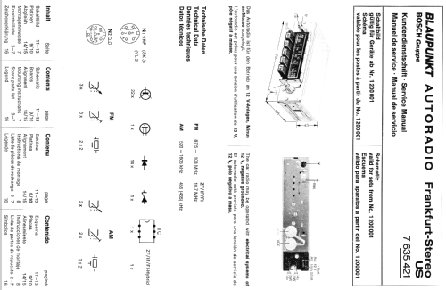 Frankfurt-Stereo US 7.635.421 ab 1200001; Blaupunkt Ideal, (ID = 575944) Car Radio